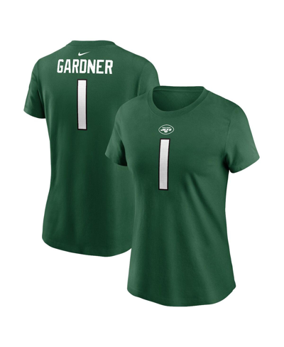 Shop Nike Women's  Sauce Gardner Green New York Jets Player Name And Number T-shirt