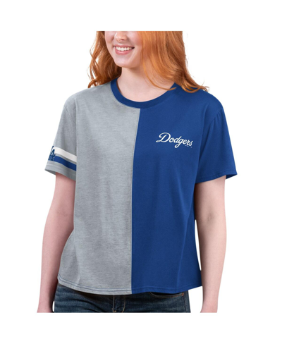 Shop Starter Women's  Royal, Gray Los Angeles Dodgers Power Move T-shirt In Royal,gray