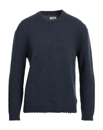 Shop Zadig & Voltaire Man Sweater Navy Blue Size M Merino Wool