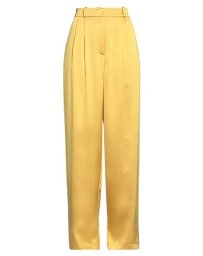 Shop Actualee Woman Pants Ocher Size 6 Polyester In Yellow