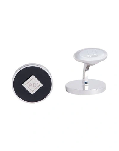 Dunhill Man Cufflinks And Tie Clips Black Size - 925/1000 Silver In Black