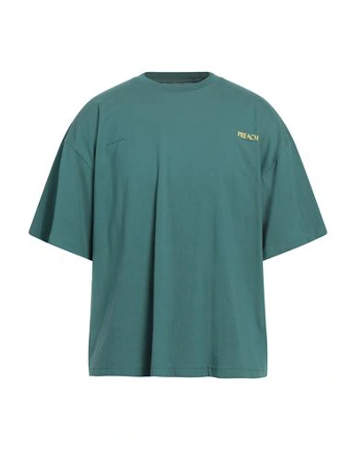 Shop Preach Man T-shirt Dark Green Size S Organic Cotton