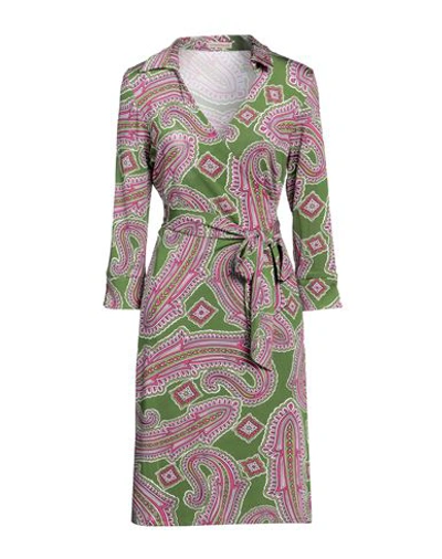 Shop Camicettasnob Woman Midi Dress Military Green Size 12 Viscose, Elastane