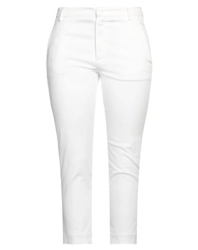 Dondup Woman Pants White Size 28 Cotton, Lyocell, Elastane In White