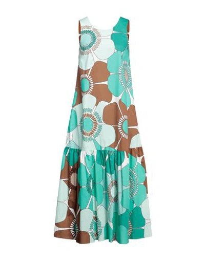 Camicettasnob Woman Maxi Dress Green Size 10 Cotton, Elastane In Green