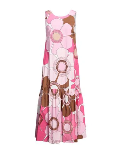 Camicettasnob Woman Maxi Dress Pink Size 4 Cotton, Elastane In Pink