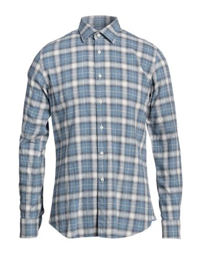 Shop Xacus Man Shirt Slate Blue Size 16 Cotton