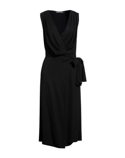 Shop Alberta Ferretti Woman Midi Dress Black Size 6 Viscose, Elastane