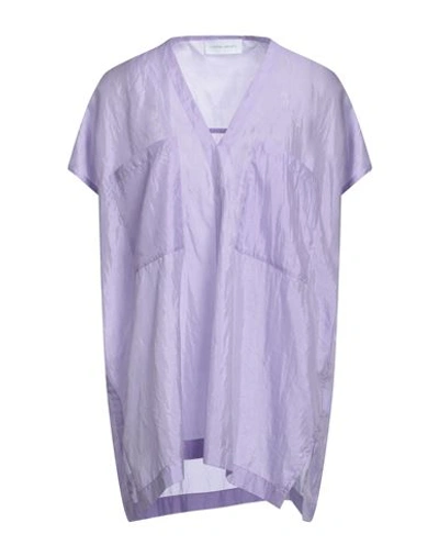 Shop Christian Wijnants Woman Top Lilac Size 4 Silk In Purple