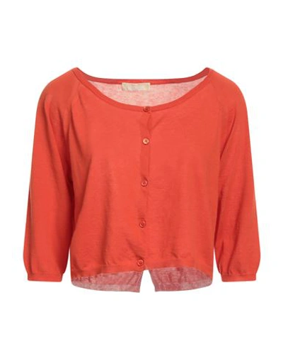 Shop 's Max Mara Woman Wrap Cardigans Orange Size Xl Cotton