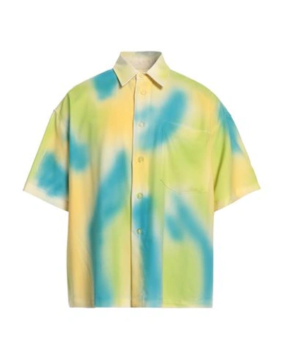 Shop Bonsai Man Shirt Acid Green Size Xl Virgin Wool, Elastane