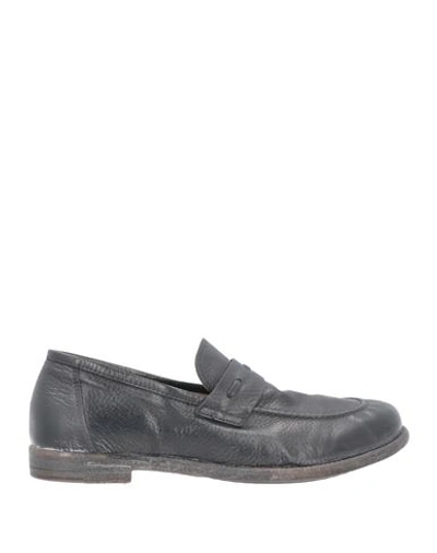 Moma Man Loafers Navy Blue Size 12 Leather In Black