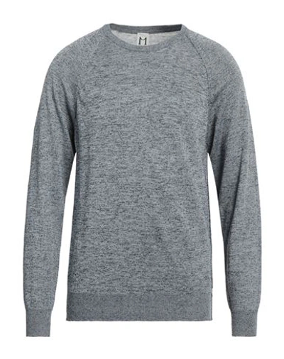 Shop Molo Eleven Man Sweater Slate Blue Size Xl Linen, Polyester