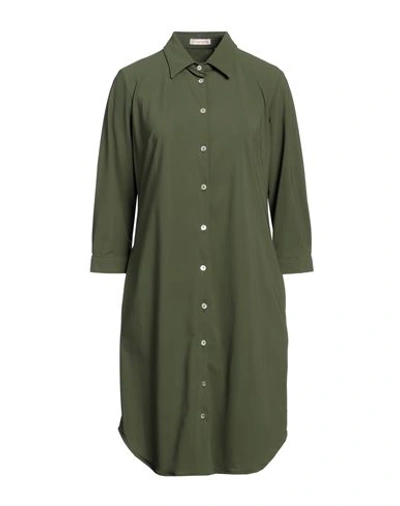 Shop Camicettasnob Woman Mini Dress Military Green Size 14 Polyamide, Elastane