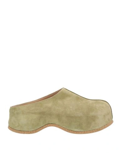 Shop Moma Woman Mules & Clogs Sage Green Size 6 Leather