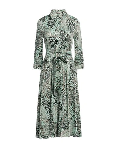 Shop Camicettasnob Woman Midi Dress Light Green Size 10 Viscose, Elastane