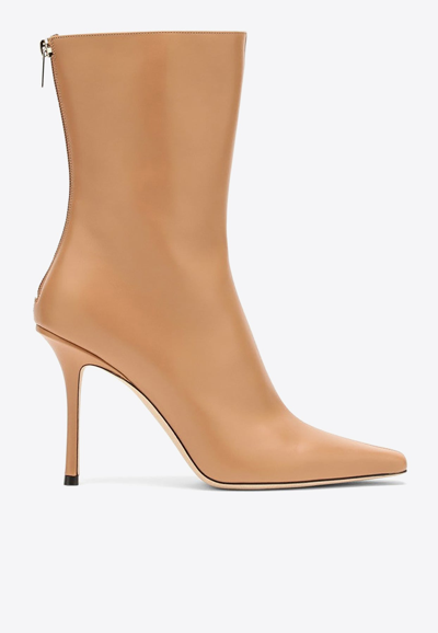 Shop Jimmy Choo Agathe 100 Ankle Boots In Brown