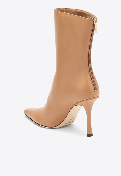 Shop Jimmy Choo Agathe 100 Ankle Boots In Brown