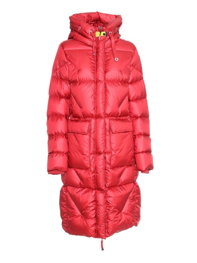 Shop Parajumpers Long Down Floor In Red