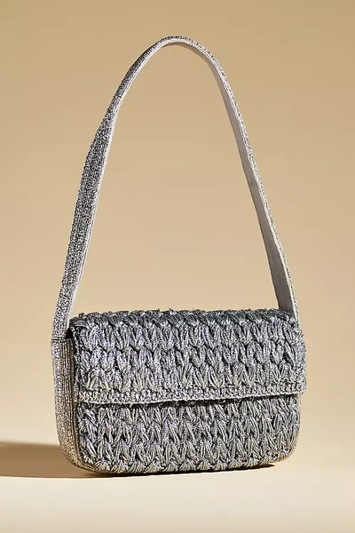 By Anthropologie The Fiona Beaded Bag: Crochet Edition In Silver | ModeSens