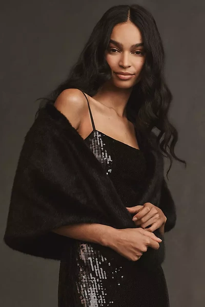 Shop Unreal Fur Yasmine Wrap Jacket In Black
