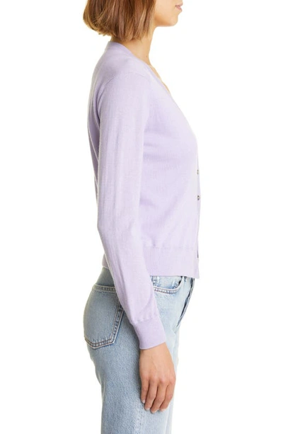 Nordstrom Signature V-neck Cashmere & Cotton Cardigan In Purple Betta