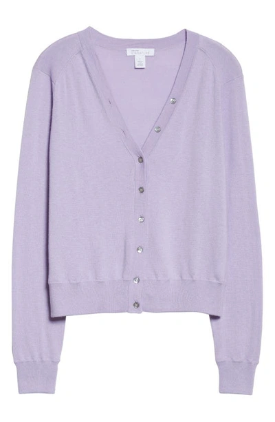 Shop Nordstrom Signature V-neck Cashmere & Cotton Cardigan In Purple Betta