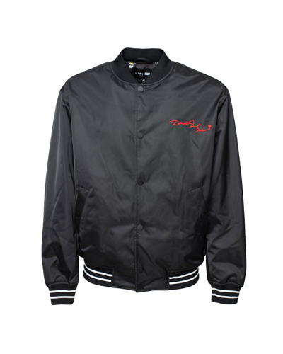 Shop Karl Lagerfeld Graphic Embroidered Bomber Jacket In Black