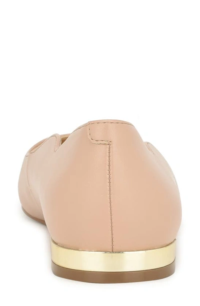 Shop Nine West Lovlady Pointed Toe Flat In Blush Smooth