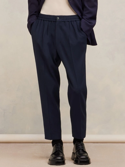 Shop Ami Alexandre Mattiussi Ami Paris Elasticated Cropped Trouser