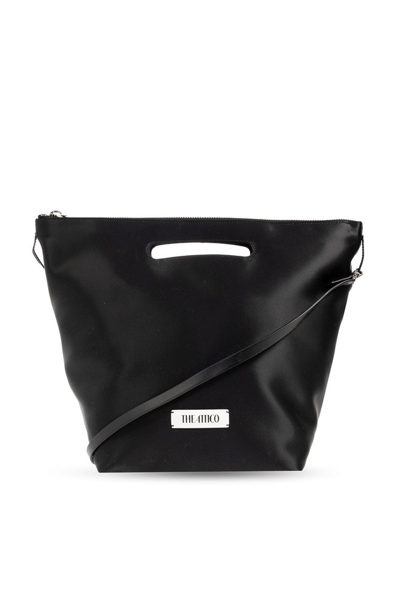 Shop Attico The  Logo Patch Zipped Tote Bag In Black