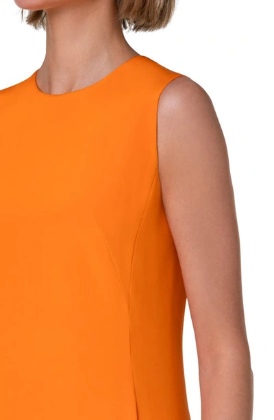 Shop Akris Sleeveless Silk Crepe A-line Gown In Pumpkin