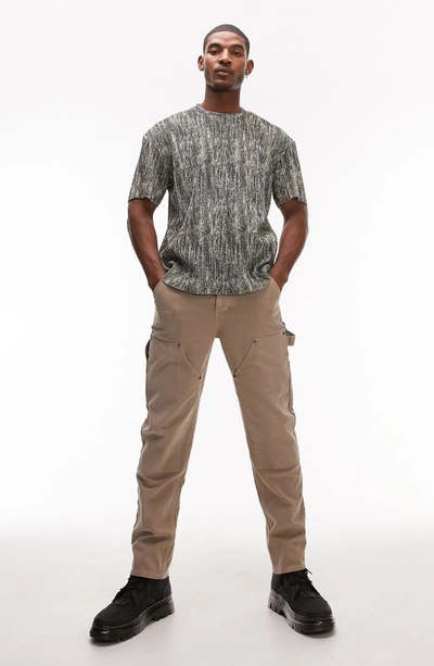 Shop Topman Oversize Textured T-shirt In Grey