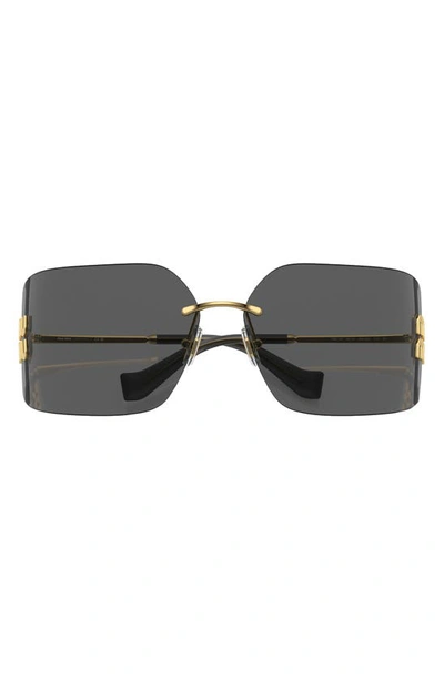 Shop Miu Miu 80mm Oversize Irregular Sunglasses In Gold/ Grey