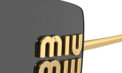 Shop Miu Miu 80mm Oversize Irregular Sunglasses In Gold/ Grey