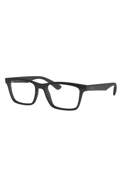 Shop Ray Ban 57mm Square Optical Glasses In Matte Black