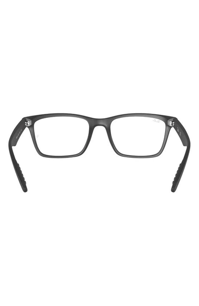 Ray Ban 57mm Square Optical Glasses In Matte Black