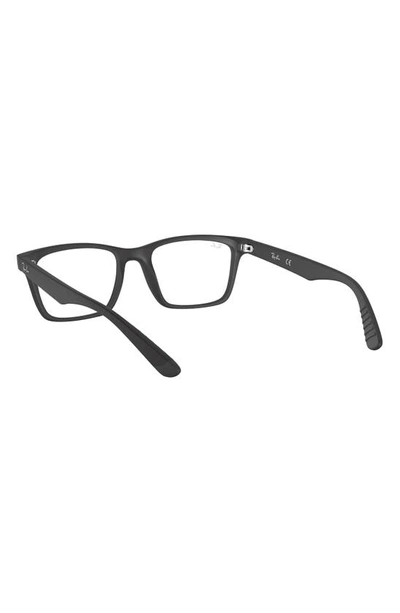 Ray Ban 57mm Square Optical Glasses In Matte Black