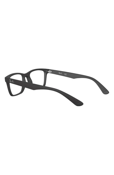 Ray Ban 57mm Square Optical Glasses In Matte Black
