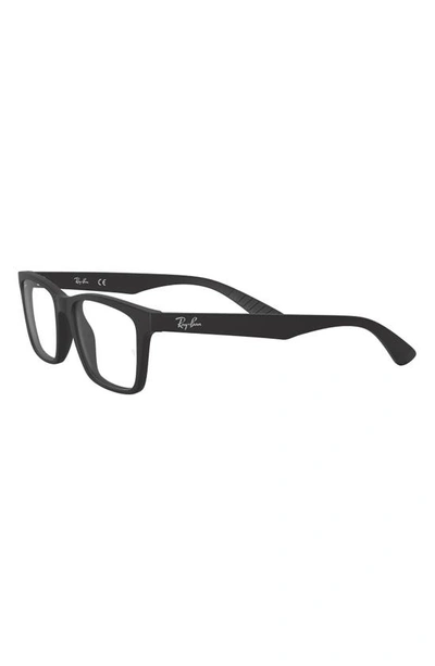 Ray Ban 57mm Square Optical Glasses In Matte Black
