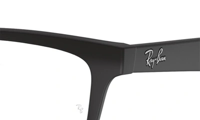 Ray Ban 57mm Square Optical Glasses In Matte Black