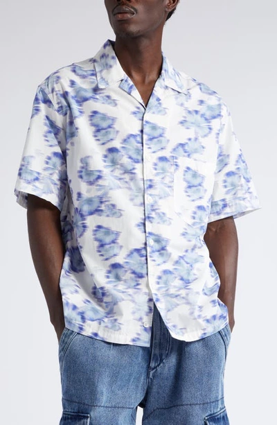 Shop Isabel Marant Lazlo Floral Camp Shirt In Light Blue