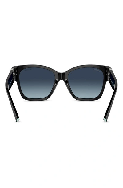 Tiffany & Co 54mm Gradient Polarized Square Sunglasses In Black