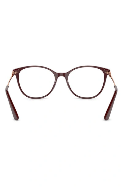 Shop Dolce & Gabbana 54mm Butterfly Optical Glasses In Bordeaux