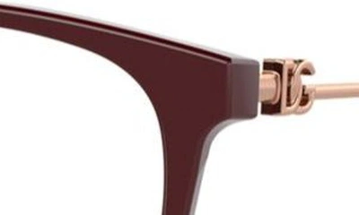 Shop Dolce & Gabbana 54mm Butterfly Optical Glasses In Bordeaux