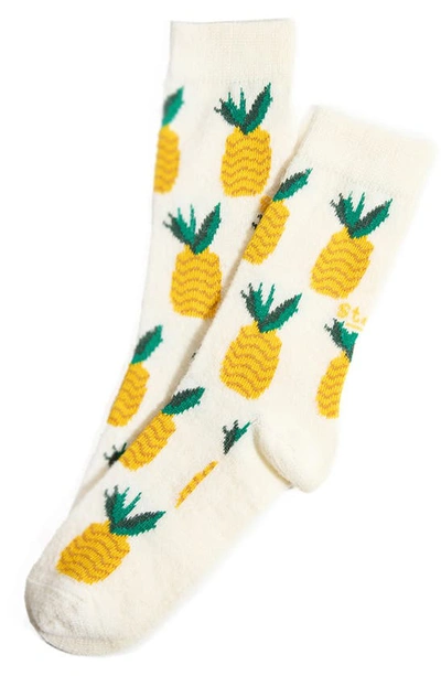 Shop Stems Cotton & Merino Wool Blend Crew Socks In Yellow