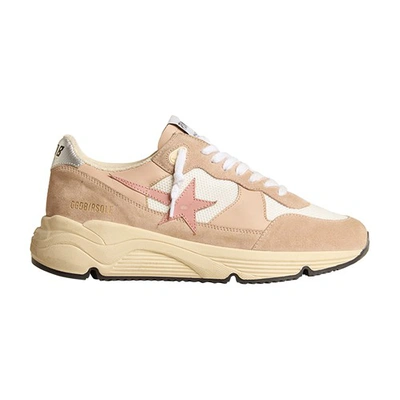 Shop Golden Goose Running Sole Sneakers In Powder_pink_ash_rose_shadow_gray_silver