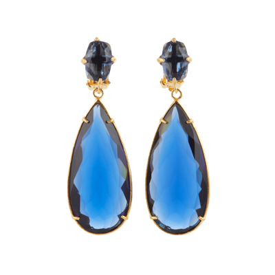 Shop Christie Nicolaides Franca Earrings Dark Blue