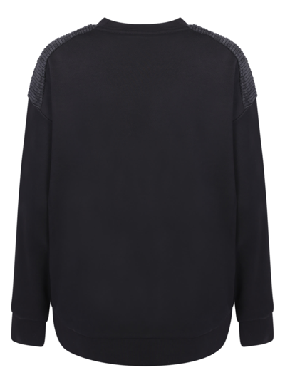 Shop Moncler Frontal Logo Black Sweatshirt