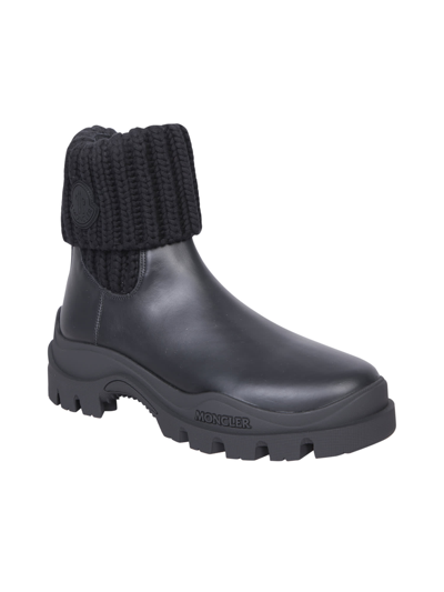 Shop Moncler Larue Cuff Black Ankle Boots